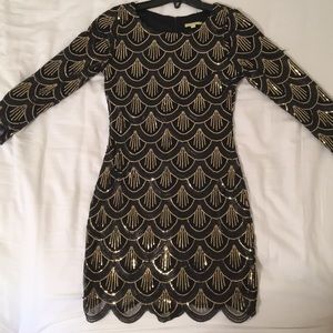 Gianni Bini black and gold dress